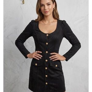 Elegant Black Button-Down Dress